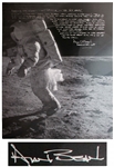 Alan Bean Signed 16 x 20 Lunar Photo With Fantastic Handwritten Detail on Exploring the Moon -- ...if the edge were to give way, I would slip into the crater and be up there a long, long...